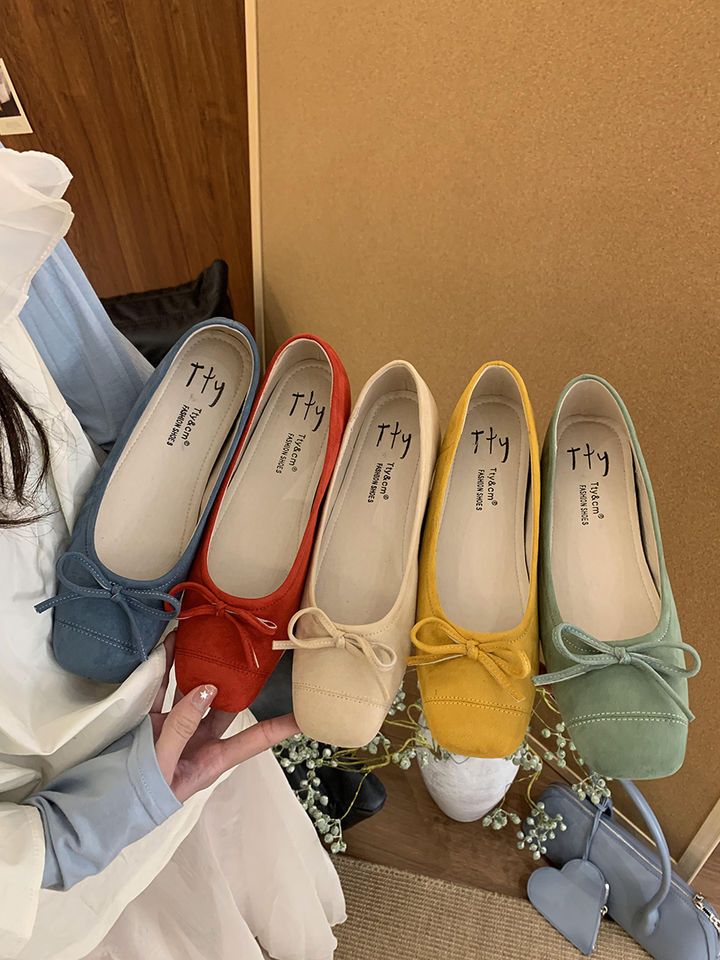 Scarpe singole da donna con tacco basso, altezza crescente, rosse, inizio primavera, nuove, stile fata, stile fagiolo francese_voghion.com