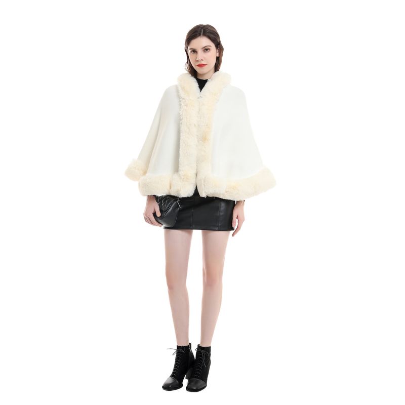 Autumn short woolen shawl, new autumn and winter fox fur grass cloak, bride's toast jacket, thickened cardigan_voghion.com