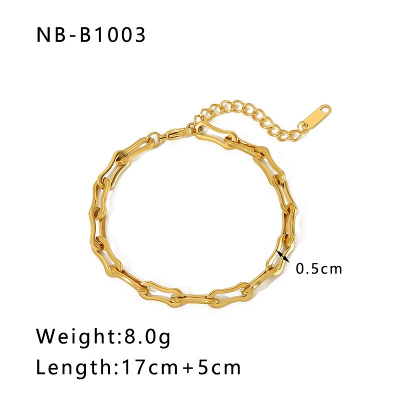 Ins Style Edelstahl Kubanisches Armband Vakuum Galvanisiertes Gold Nischendesign Mode Vielseitiger Titanstahlschmuck Für_voghion.com