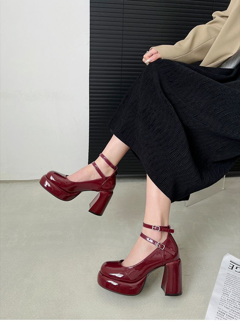 Waterproof Chunky-Heeled Platform Pumps Women's 2025 Fall/Winter New Chunky-Heeled Mary Janes_voghion.com