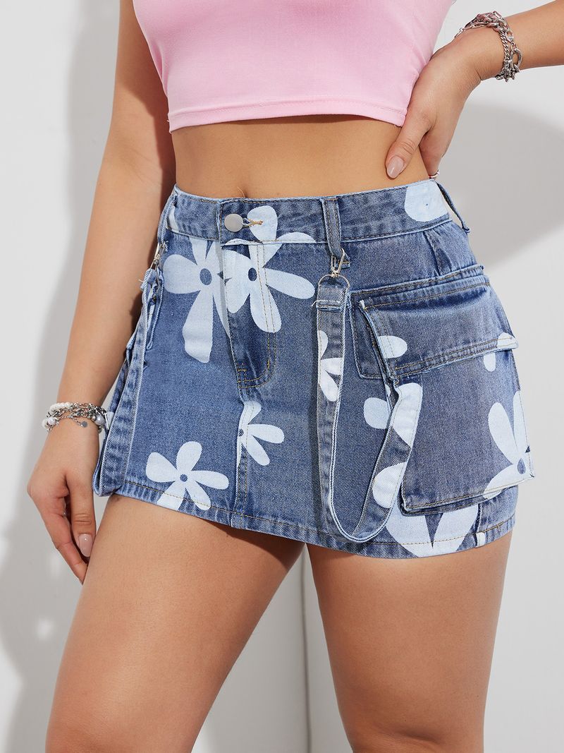 Women's Y2K High Waist Denim Skirt Double Pocket Bodycon Mini Skirt Stretch Denim Short Skirt For Women_voghion.com