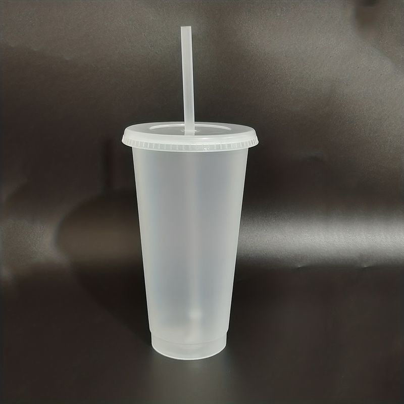 5pcs, 24.01oz Tumblers With Lids And Straws Reusable Plastic Cups Iced Coffee Large Water Bottle Party Cold Mug Summer D_voghion.com
