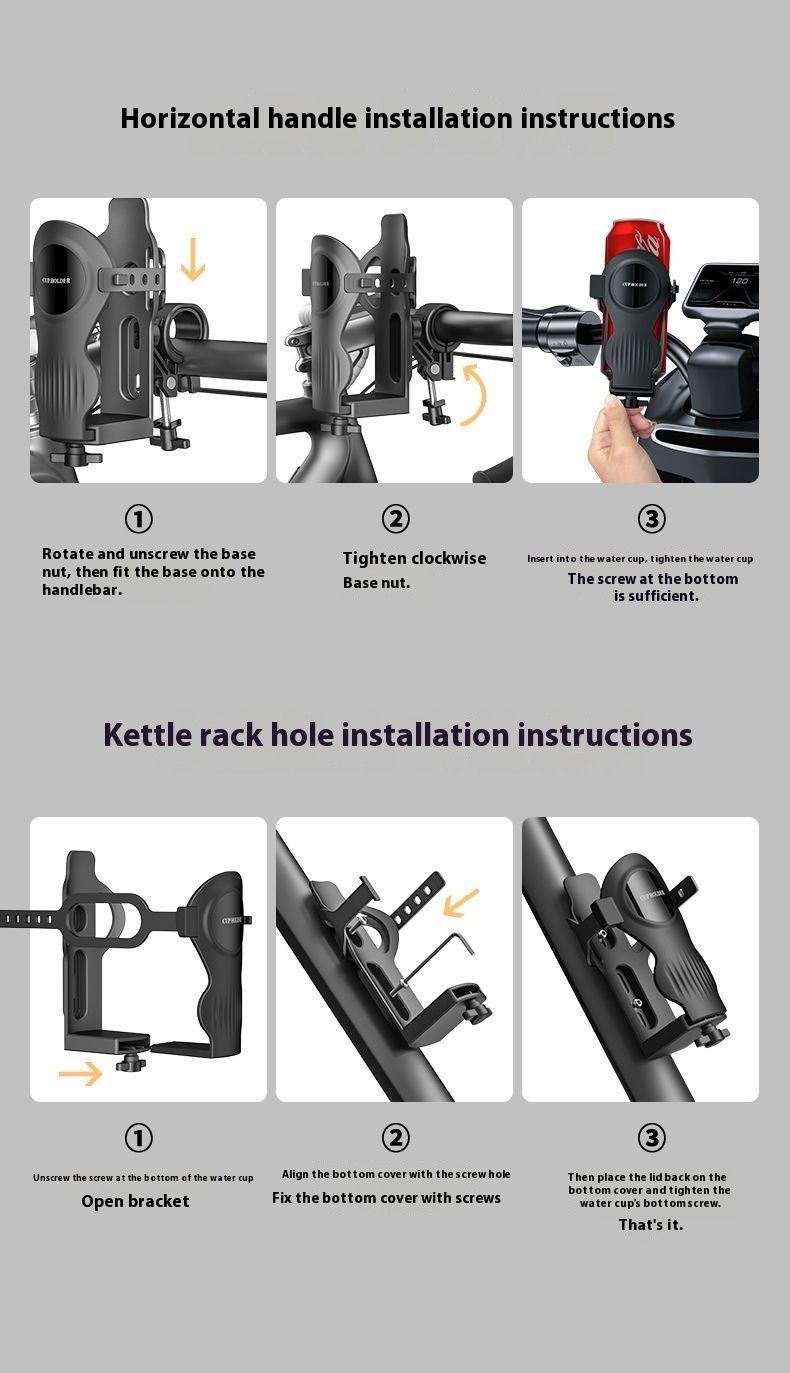 Porte-bouteille universel pour vélo, scooter électrique, café, lait, thé, vélo, support multifonctionnel_voghion.com
