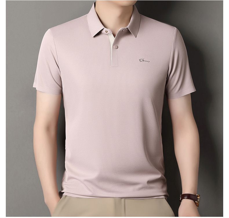 Erkekler İçin Dikişsiz Polo Tişört - Nefes Alabilen ve Çabuk Kuruyan Kısa Kollu Üst (M-4XL, Nem Emici, Günlük İş Giyimi, Klasik Kesim)_voghion.com