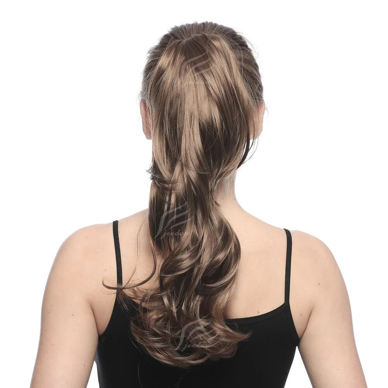 Jeedou Sintetico Ondulato Lungo Pendenza Coda di Cavallo Estensione Dei Capelli Artiglio Coda di Cavallo Acconciature a Strati di Colore Rosso_voghion.com