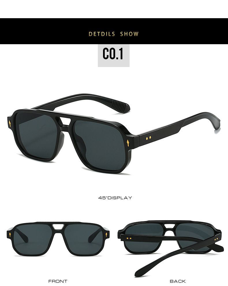 Piloten-Sonnenbrille mit Doppelsteg – Retro, polarisiert, UV400 für Herren (Autofahren, Business & Freizeit)_voghion.com