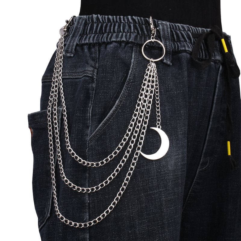Anello di metallo di tendenza per gioielli, multistrato, con ciondolo a forma di luna di alta qualità, catena per pantaloni_voghion.com