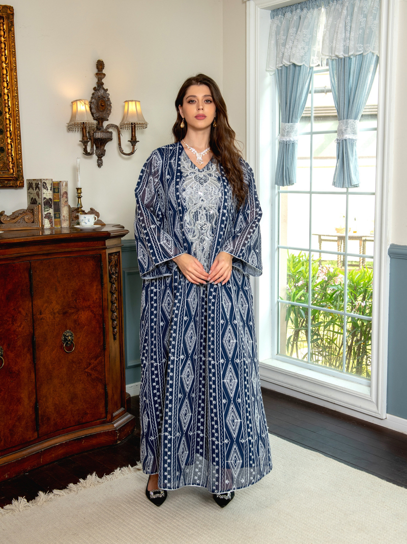 Women's Muslim Evening gown Muslim large size sequin embroidered robe_voghion.com