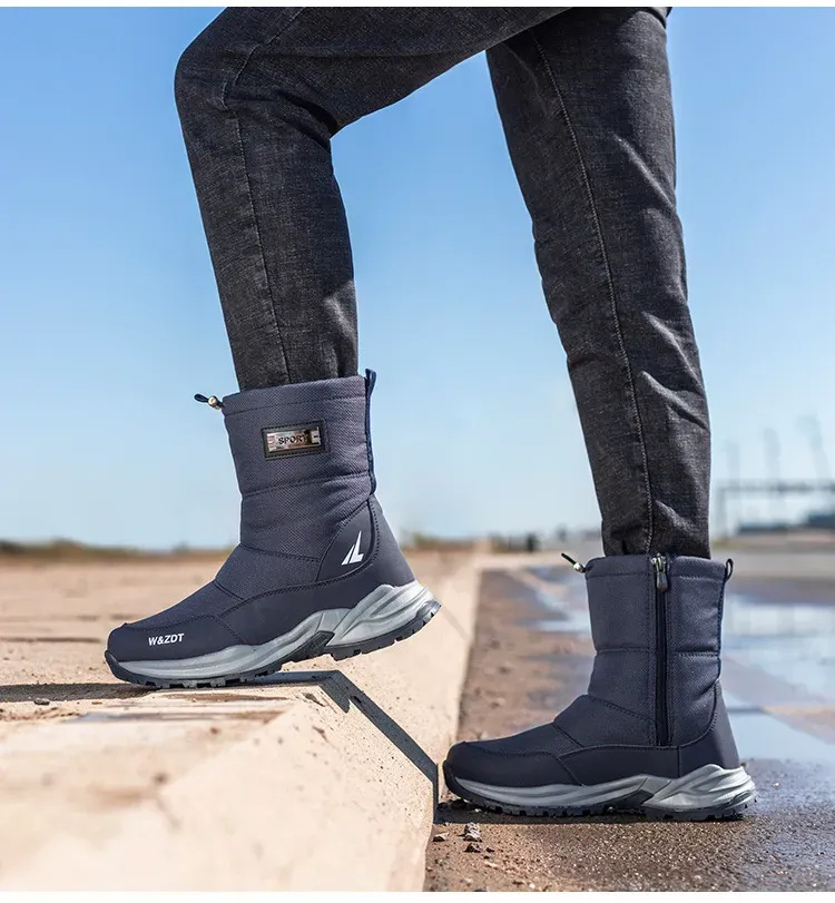 Bessere Qualität Outdoor Herrenschuhe rutschfeste wasserdichte Schneeverdickung Plüsch warme Winterstiefel Plateau Booties Zapatos De Hombre_voghion.com