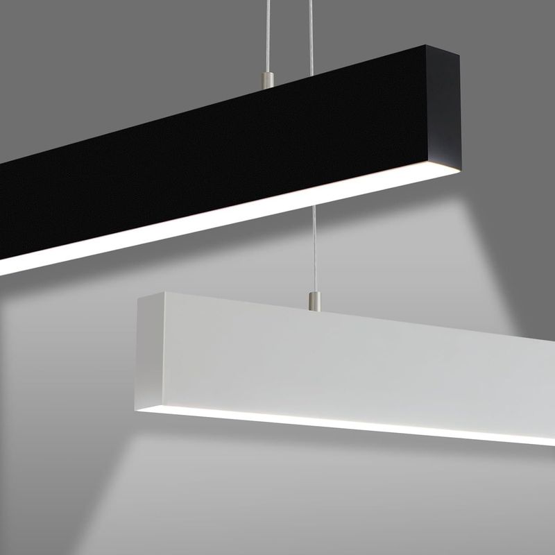 Glitzerlife LED Pendelleuchte Esstisch Hängelampe Dimmbar - 32W Moderne Esstischlampe Hängend 107CM Höhenverstellbar Mit Fernbedienung Lang Linear Design Für Büro_voghion.com