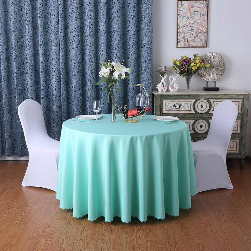 Hotel dining tables, tablecloths, banquet restaurants, large circular dining tables, holiday cloths, household fabrics, solid color weddings_voghion.com