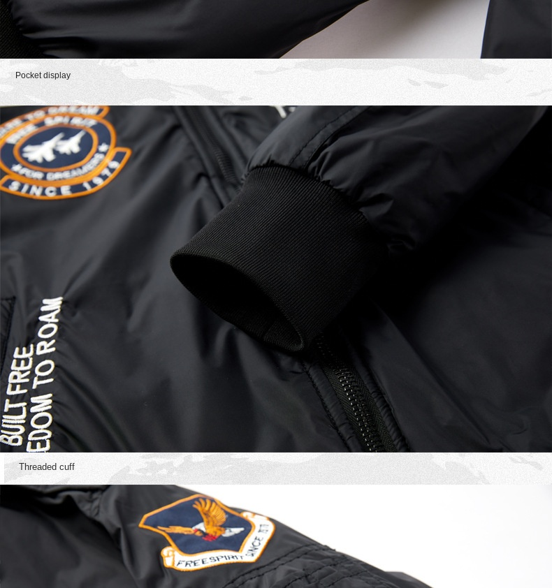 Lätt lyxigt modetrend herr vinter vadderad tjockare vindtät kall lokomotiv broderad jacka jacka heta försäljningsmodeller 2023_voghion.com
