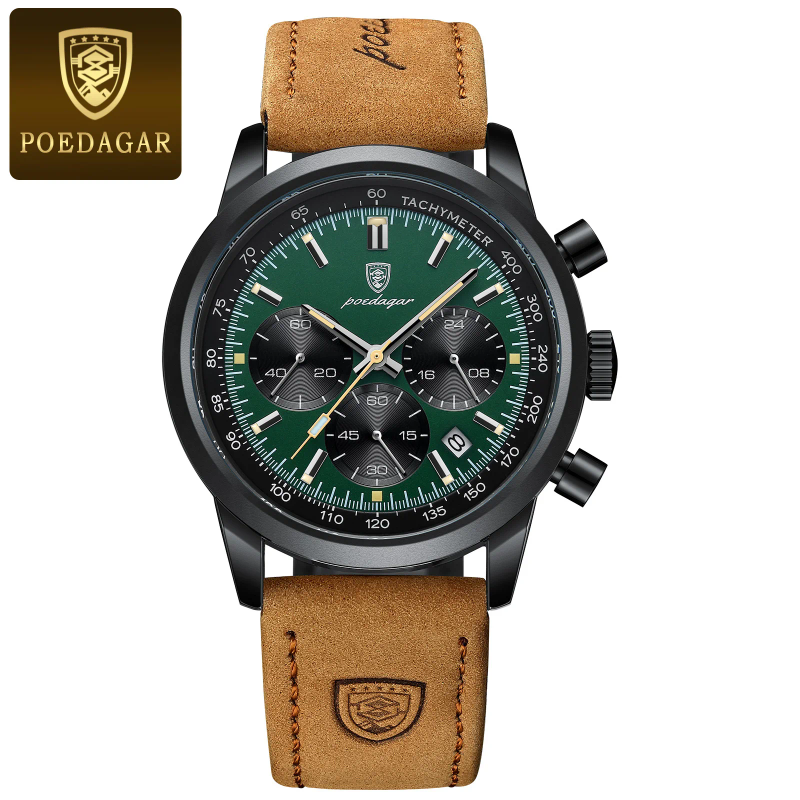 Reloj para hombre, cronógrafo resistente al agua, reloj de pulsera con fecha luminosa para hombre, relojes de cuero de cuarzo para hombre_voghion.com