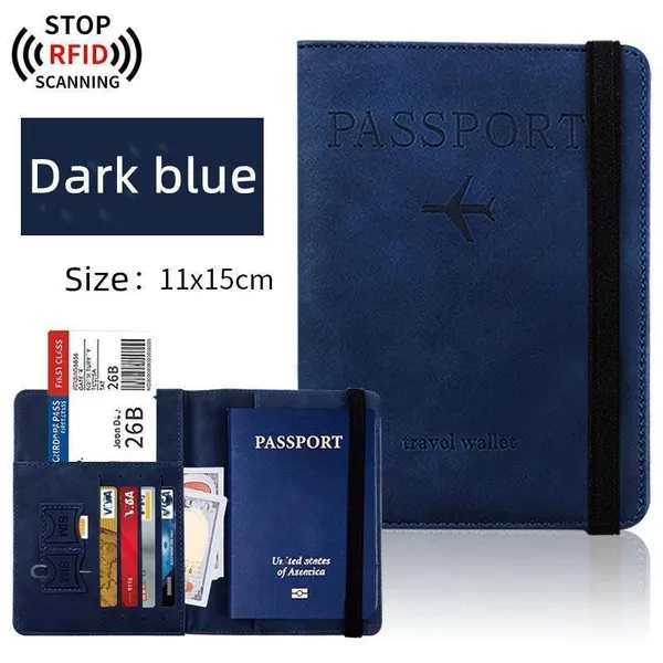 Borsa da viaggio RFID Porta passaporto in pelle PU multifunzione con passaporto Contanti Carta SIM Borsa identificativa Custodia in pelle Portafoglio sottile per passaporto_voghion.com