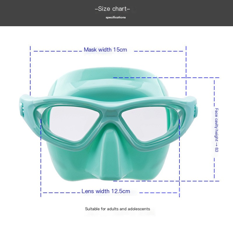 Ochelari de scufundare Ochelari de scufundare Ochelari de scufundare pentru apnee Câmp vizual larg Set de măști confortabile cu volum redus_voghion.com