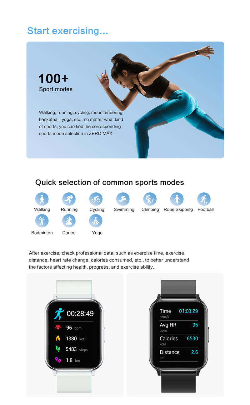 NOVO smartwatch de 1,99", unissex, rastreador de condicionamento físico com rastreador de calorias, pedômetro, mais de 100 modos de exercício_voghion.com