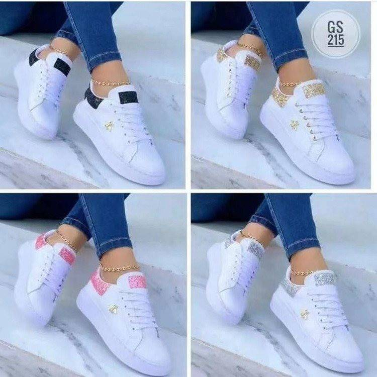 Large size women's thick sole casual single upper small bee decoration_voghion.com