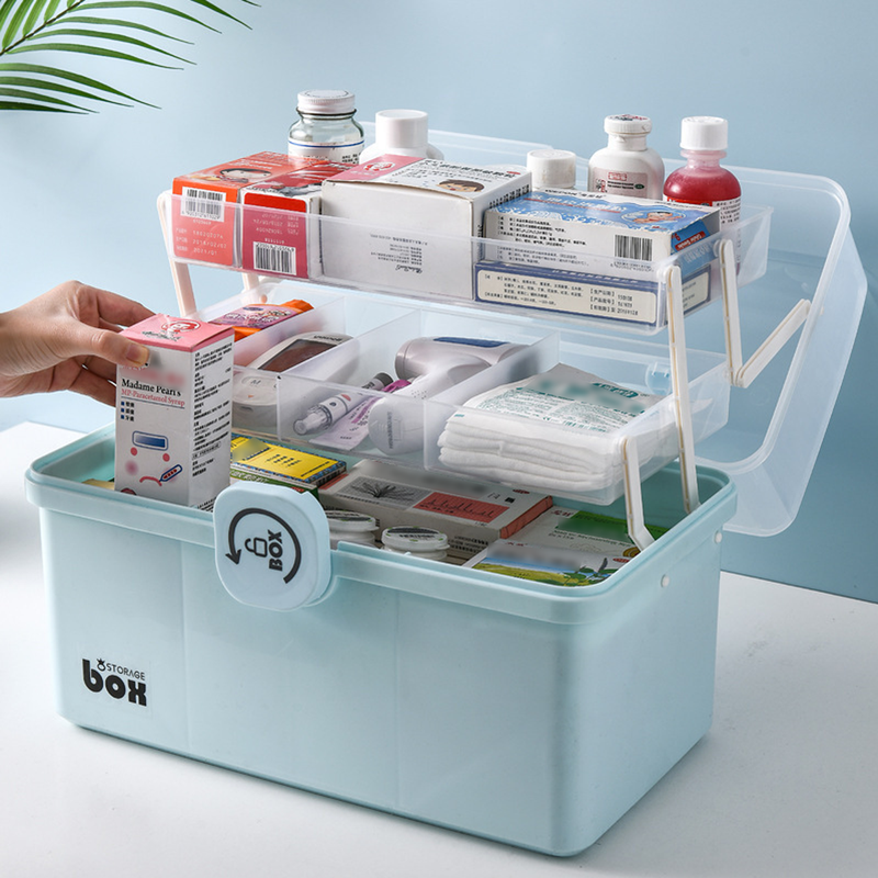 Medical Box Home With First Aid Kit Large Capacity Set Of Multi-layer Family Small Children And Students Medical Storage Box_voghion.com