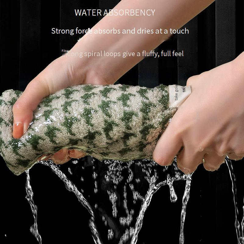 Bath Towels 100% Cotton Houndstooth Pattern Jacquard Highly Absorbent And Quick Dry Towel Super Soft_voghion.com