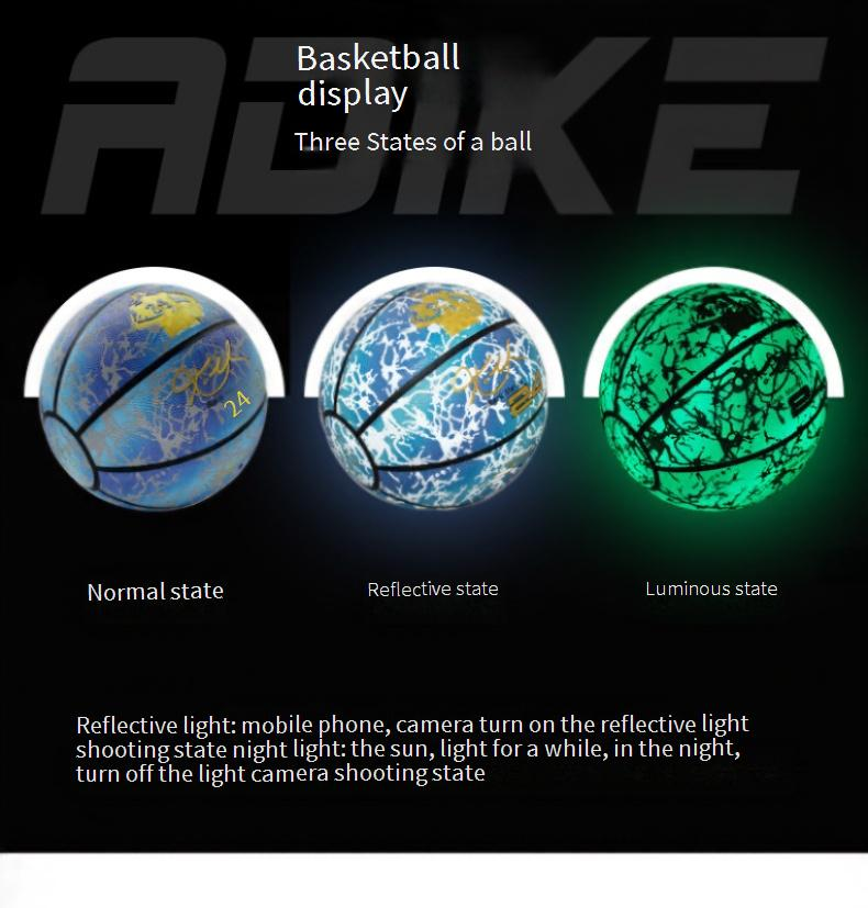 Black Mamba Style Basketboll Storlek 7 Högteknologisk Reflekterande Lysande Boll Perfekt Födelsedagspresent För Män Nattträning_voghion.com