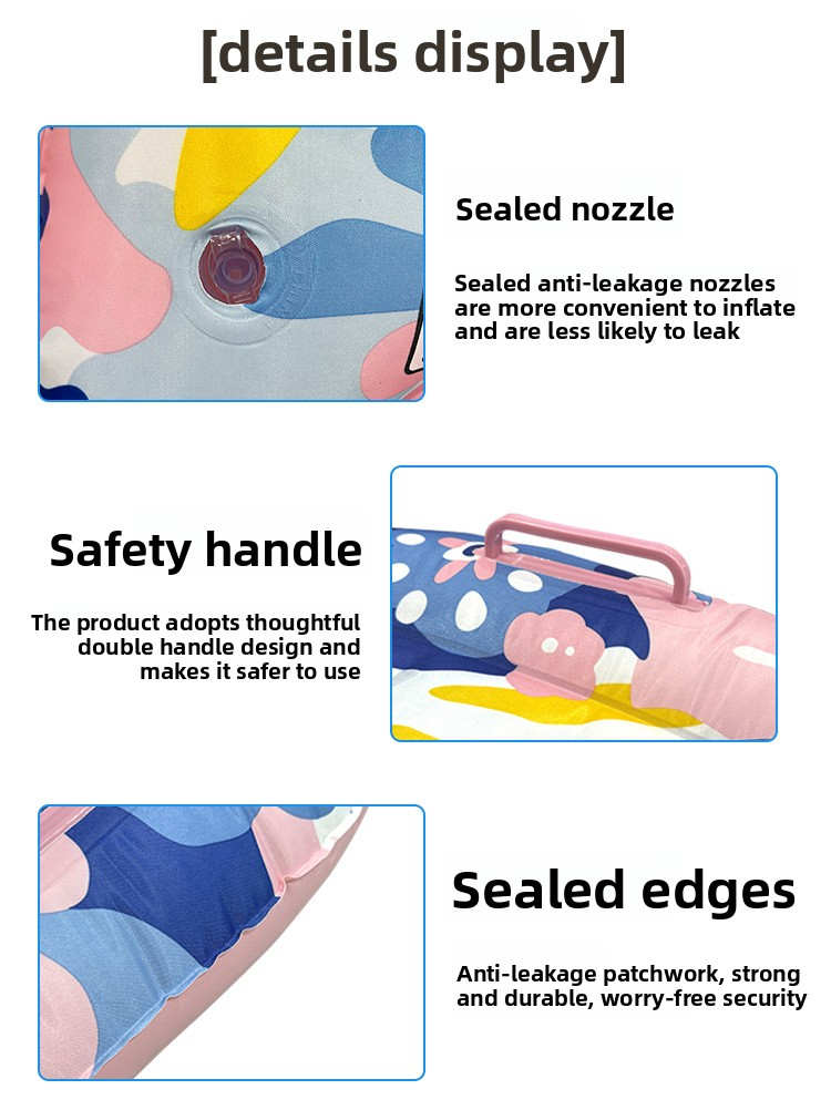 Kids Inflatable Surfboard Thickened Eco-Friendly PVC Water Slide Board With Handles Portable Non Toxic Max 150lbs Includes Repair Kit Carry Bag_voghion.com