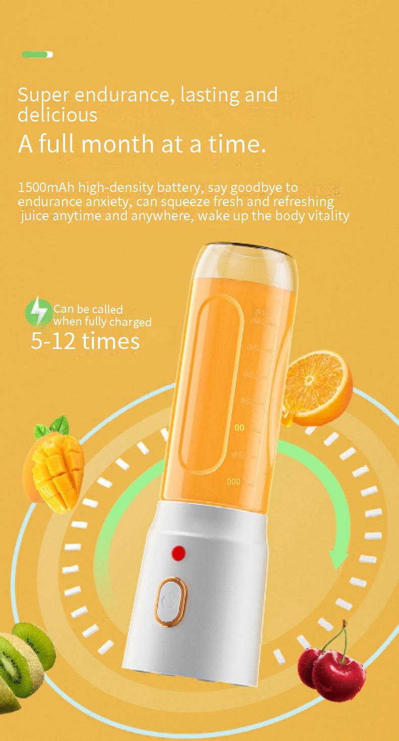 Portable USB Rechargeable Mini Blender For Juicing, Smoothies, And Ice Crushing – 500ml Travel-Friendly Blender Cup With Powerful 5-Blade System_voghion.com