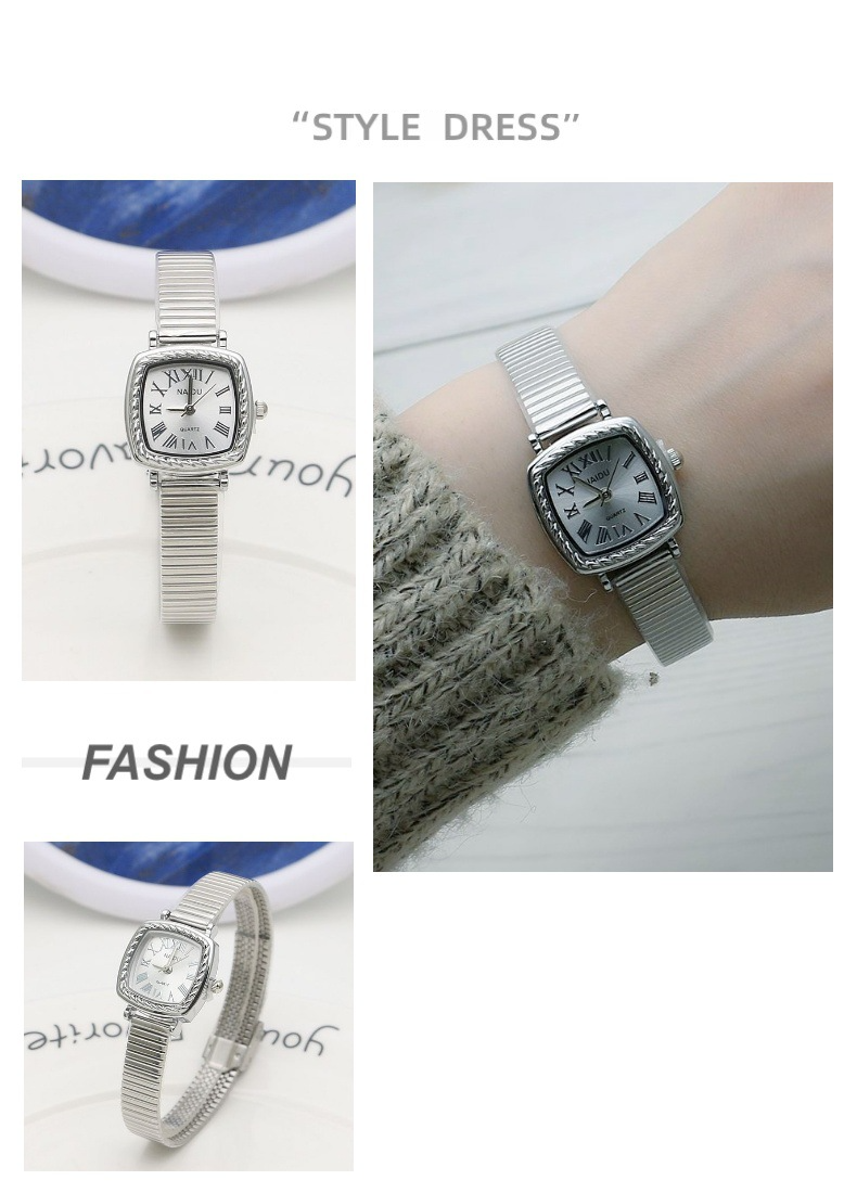 Orologi da donna con quadrante quadrato romano, cinturino in bambù, orologio da ragazza, cinturino in rete per studenti, orologio da ragazzo, stile foresta, orologio al quarzo, piccolo e fresco_voghion.com