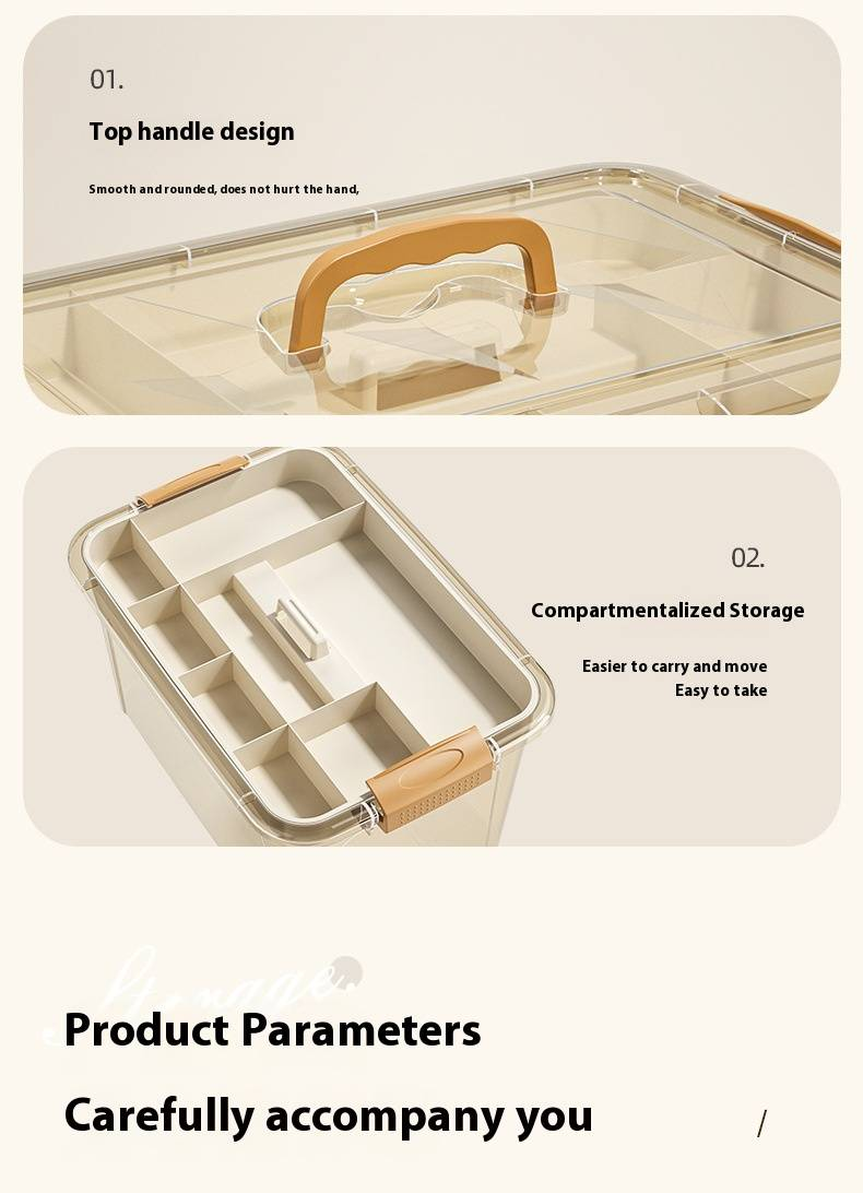 Plastic Sewing Organizer Box – Minimalist Storage For Needles, Threads & DIY Tools (Small/Medium/Large, Cream & Tea Transparent)_voghion.com