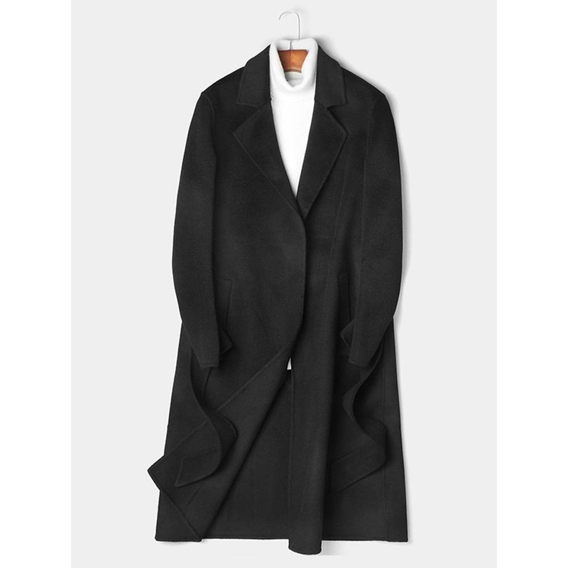 Heren trenchcoat van wolmix – enkelrijs slim-fit overjas met inkepingen in de revers (4 kleuren) – Winter casual lange jas voor zaken en vrije tijd_voghion.com