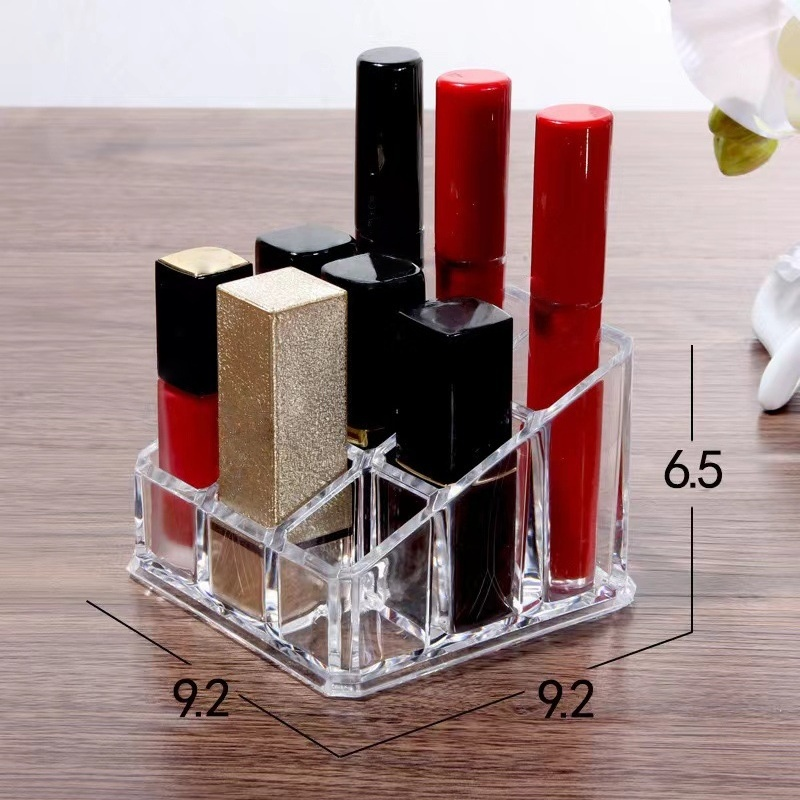 Elegant Metal Lipstick Organizer With 9 Compartments – Car & Vanity Makeup Storage Case (Luxury Chrome Finish)_voghion.com