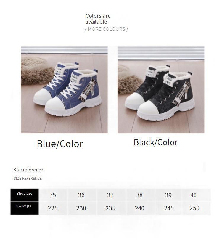 Damen-High-Top-Sneaker aus Canvas mit Fleecefutter – Rutschfeste Plateauschuhe für den Winter mit gepolstertem Komfort und lässigem Stil_voghion.com