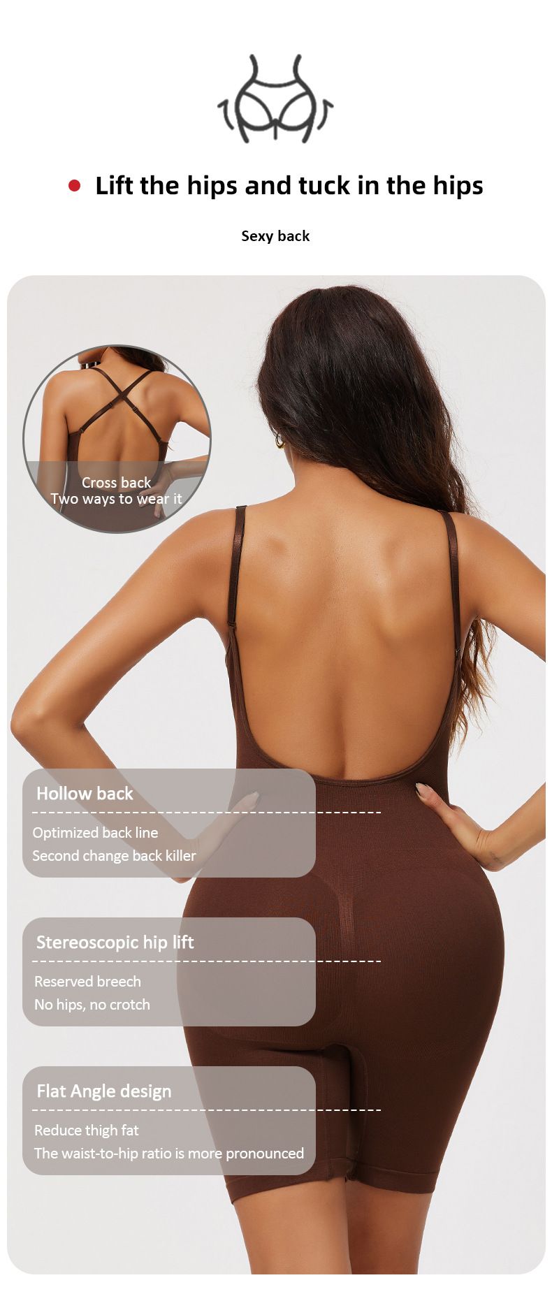 Shapewear-Bodysuit in Übergröße, postpartale Hüftstraffung, nahtlose Shapewear, Damenkorsett, Ganzkörper-Sling, Bauchstraffung, Bodysuit_voghion.com