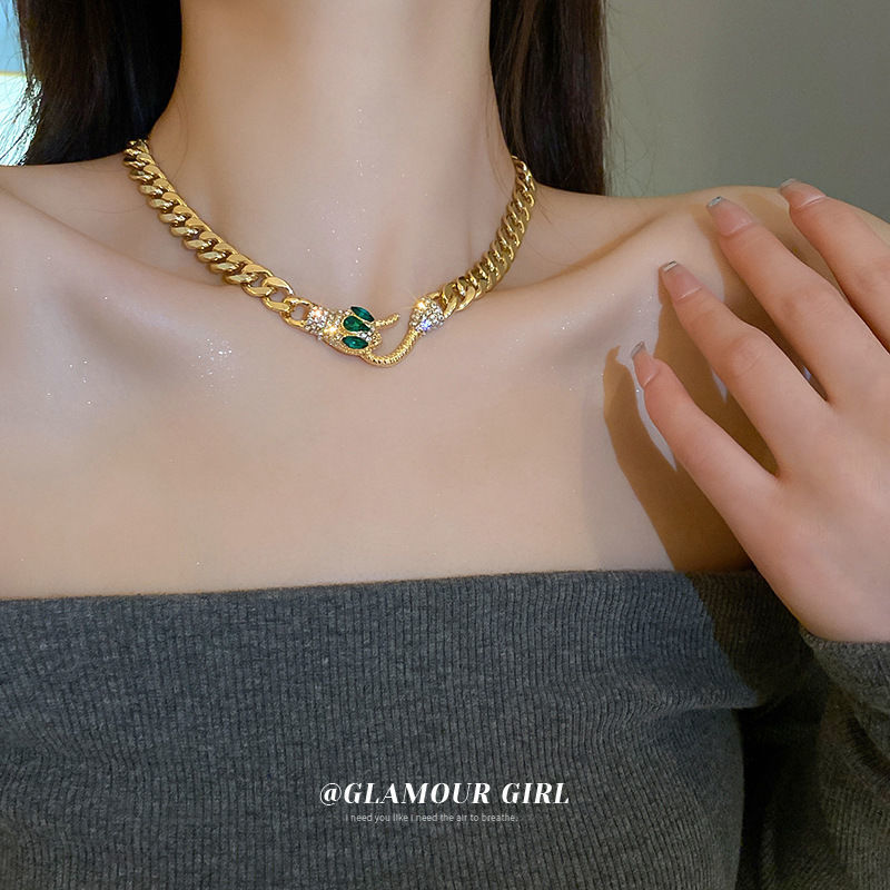 Muse Goddess Medusa, Spirit Snake, Cuban Snake Necklace, Instagram, Snakes and Scorpions, Spicy Girl Style, Collar Chain_voghion.com