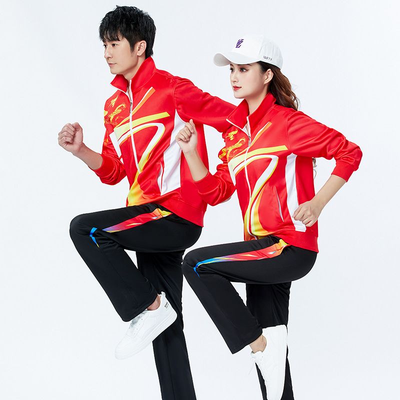 Summer Jiamusi Square Dance Fitness Exercise Clothing Set For Women Men, Middle-aged And Elderly Plus Size Group Uniform_voghion.com