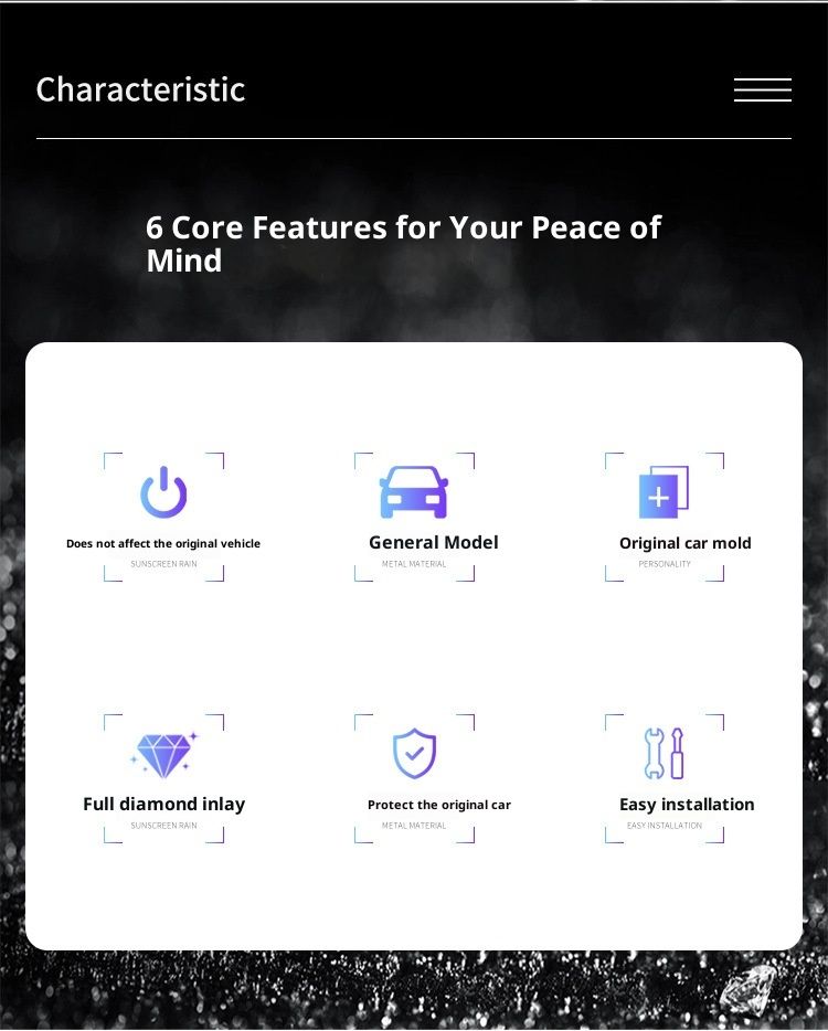Piccolo Deng Piccolo Deng Anello decorativo per auto transfrontaliero Interruttore di accensione Buon Proecive Adesivo con diamante pieno intarsiato Universale One-Buon_voghion.com