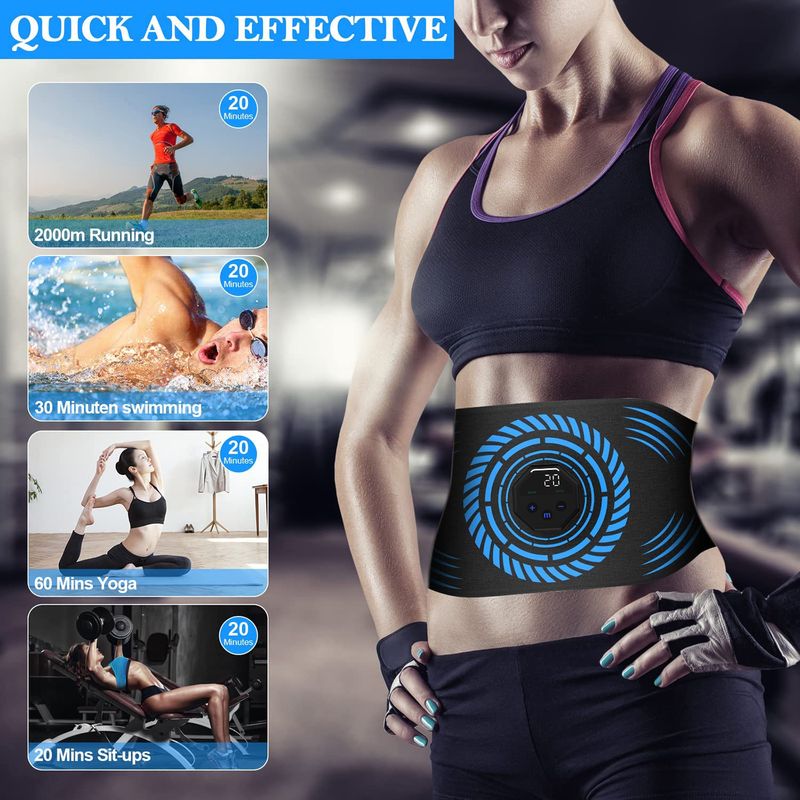 EMS Bauchmuskelpflaster Achterpack Fitnessgürtel Trainingsgeräte Taillenstütze Massagegerät Training Brennweste_voghion.com