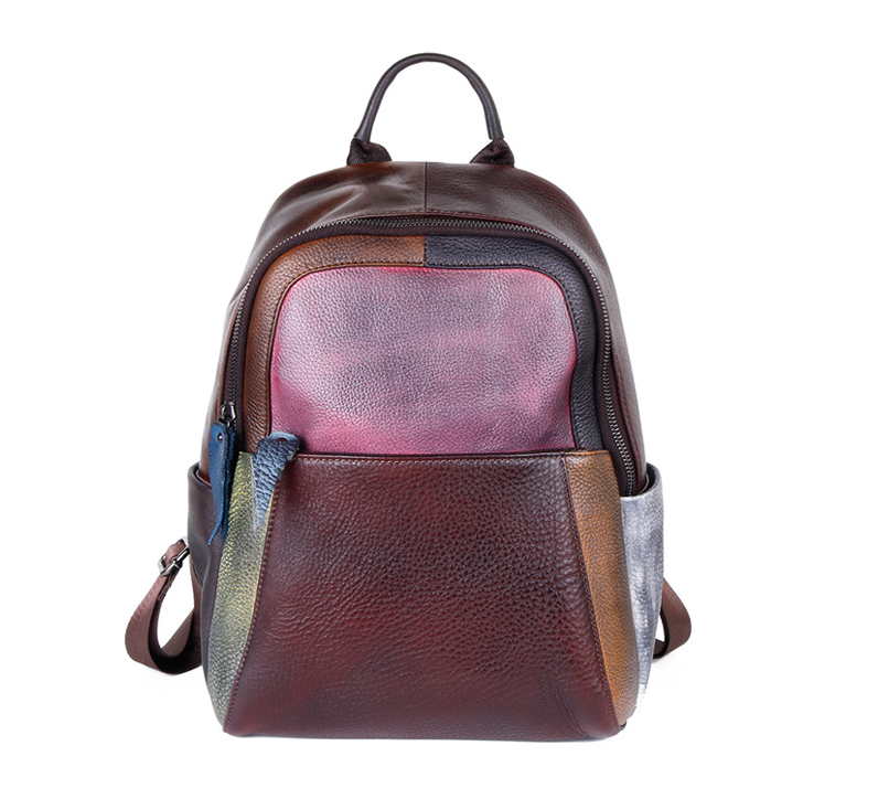 Schultertasche aus Rindsleder in Kontrastfarbe im Retro-Stil, handgefertigt, gebürstet, diagonal geschnitten_voghion.com