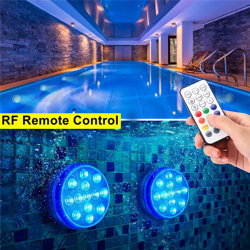 Submersible LED Lights with Remote Underwater Pool Light IP68 Magnet 13 LED Bright Lamp RGB for Pond/Pool/Aquarium_voghion.com