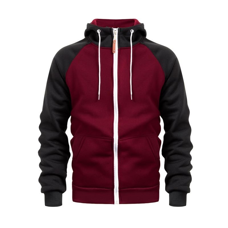 Felpa da uomo con maniche raglan, casual, alla moda, con colori a contrasto, per il fitness e lo sport, abbinata ai colori_voghion.com