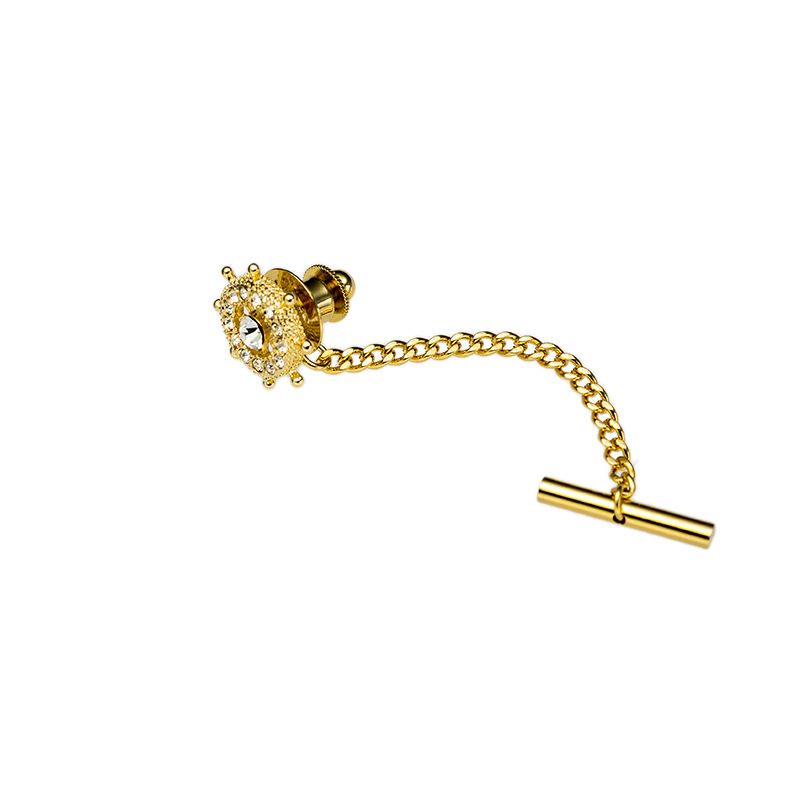 Herensieraden Kristallen Roer Kleine Stropdasspeld Gesp Stropdasspeld Met Kettingen Gouden Stropdasclip_voghion.com