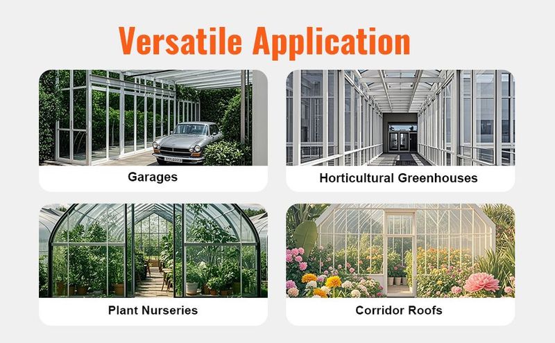 5 Pack Polycarbonate Greenhouse Panels 2' X 4' X 0.32'' Roof Sheets_voghion.com