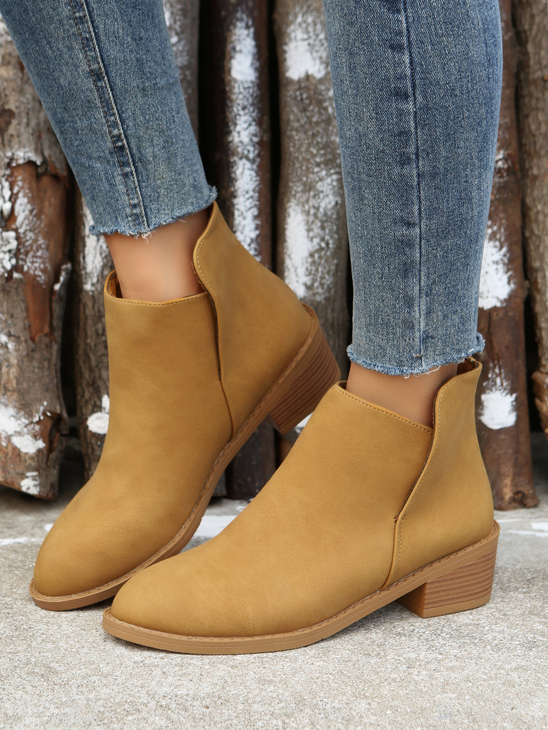 Women's shoes autumn and winter new large size suede Martin boots women's thick heel solid color women's short boots in stock one drop_voghion.com