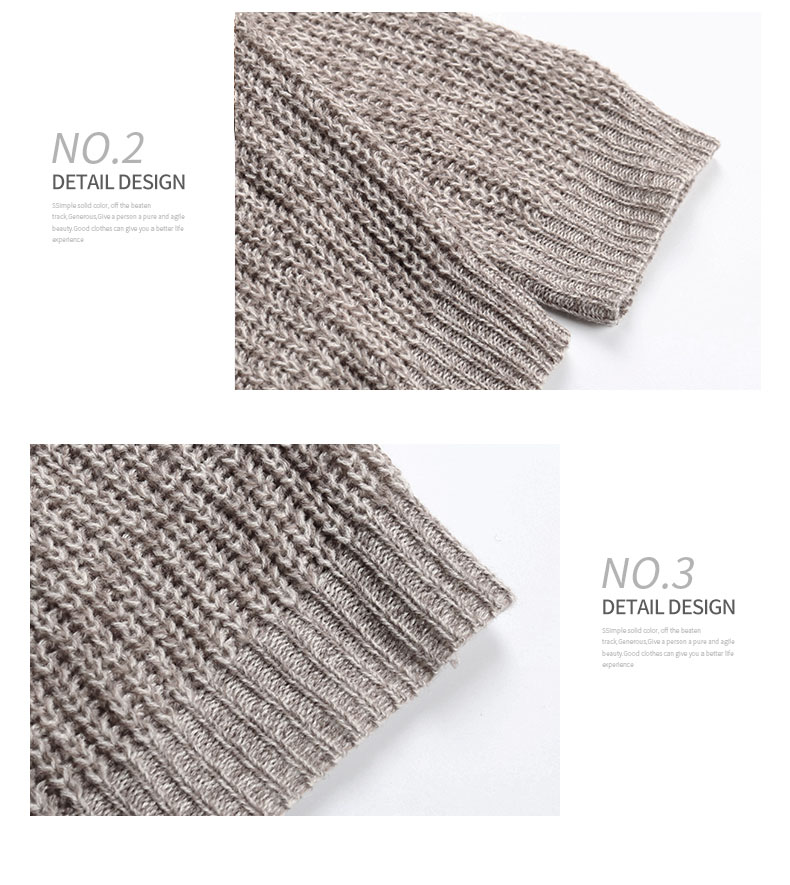 V-neck Long-sleeved Sweater Mid-length Lazy Home Sweater Pullover_voghion.com