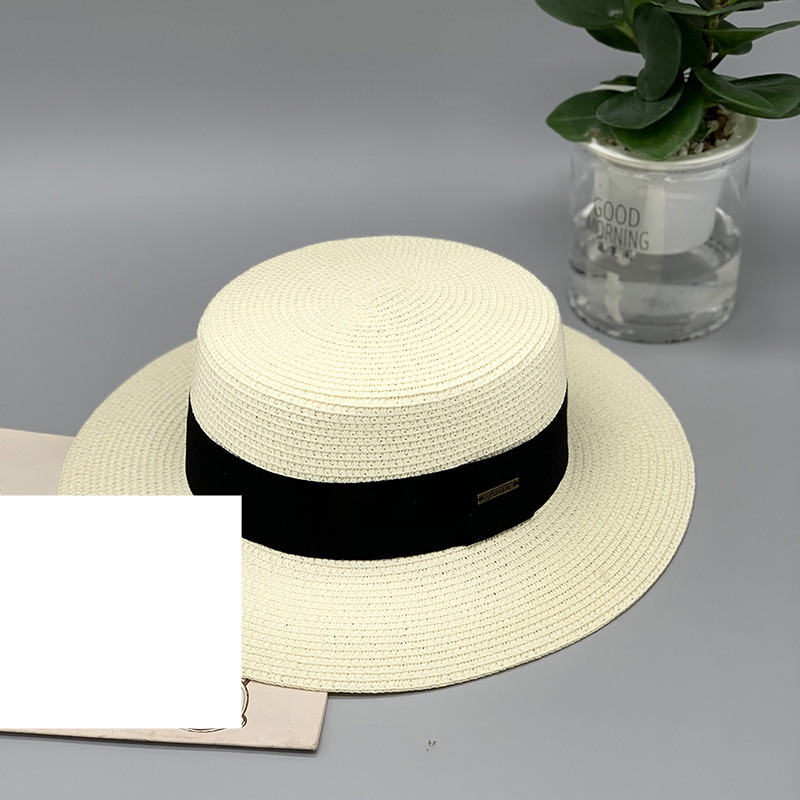 Unisex Accessoarer Mode Strå Rese Solskydd Hatt Liten Platt Stråhatt_voghion.com