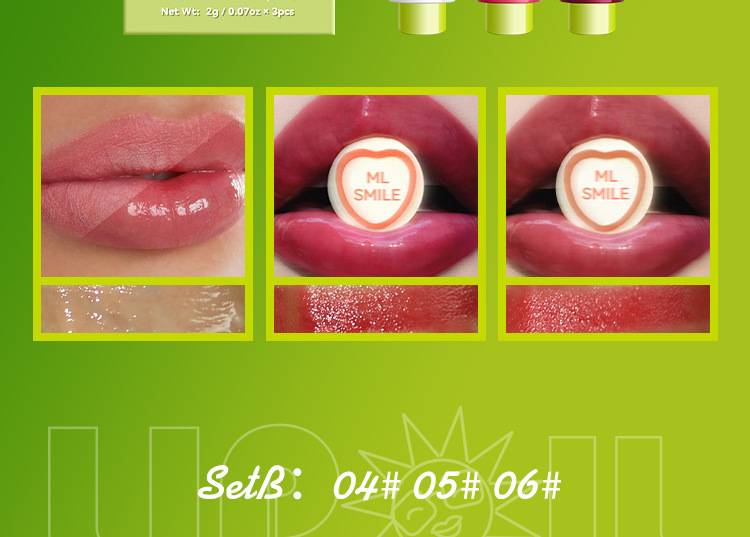 Press Lipstick Solid Lip Gloss Moisturizing Lip Gloss Gloss Gloss 3 sets_voghion.com