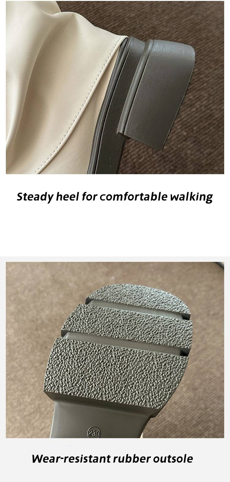 Lederstiefel Netzwerk rote kurze Stiefel Damen 2024 neue Stiefel Casual Style Retro 100 dicke Sohlenhose Stiefel Mid-Calf Stiefel_voghion.com