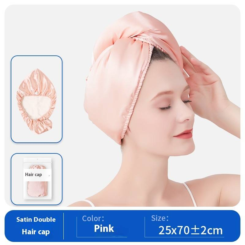 Satin Hoerhandduch Wrap Fir Fraen - Luxus Seidähnlechen Schnelldréchenden Turban Mat Duebelschicht Ultra Absorbéierenden & Décke Badetuch_voghion.com