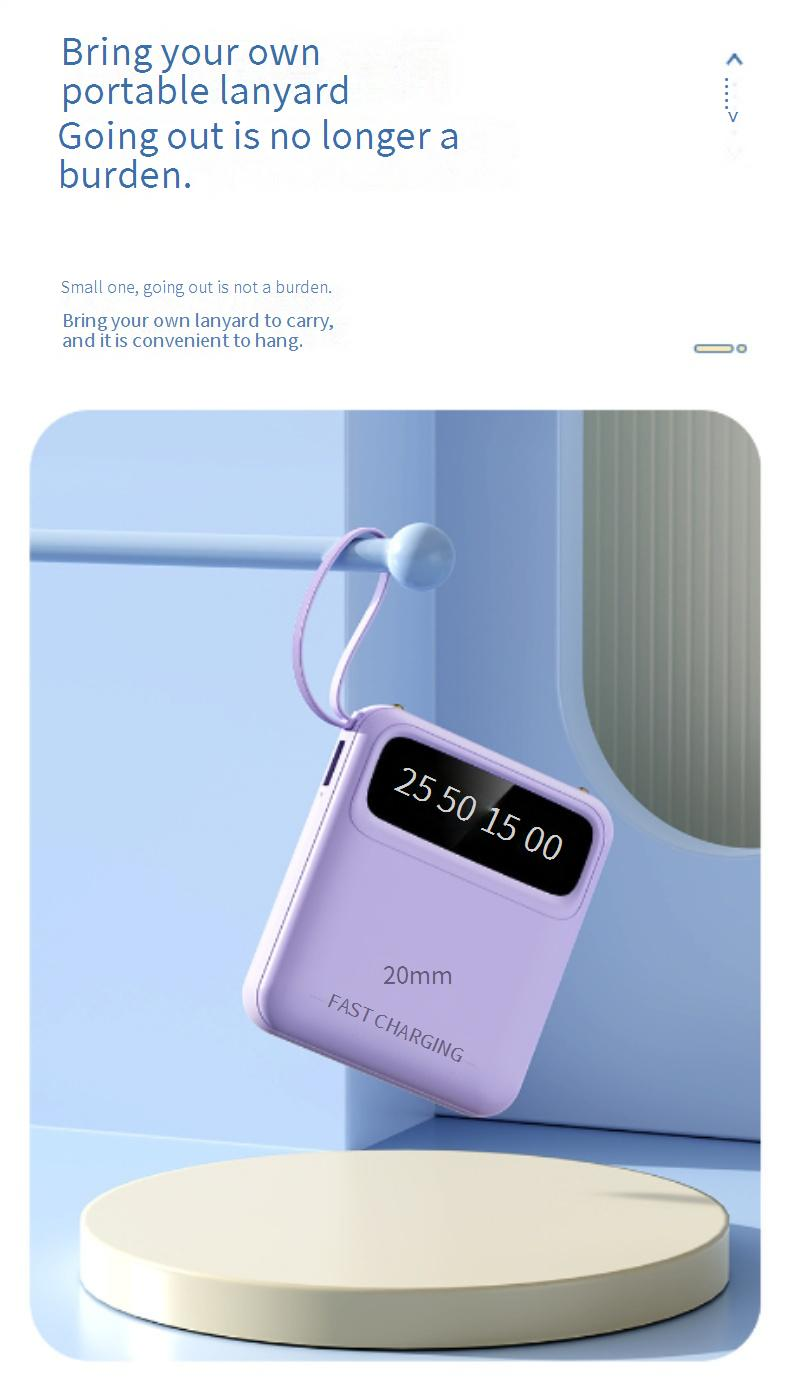 Handy-Zubehör Mini Portable Power Bank 20000 MAh Große Kapazität Handy Power Bank Mit Gebaut In Kabel_voghion.com