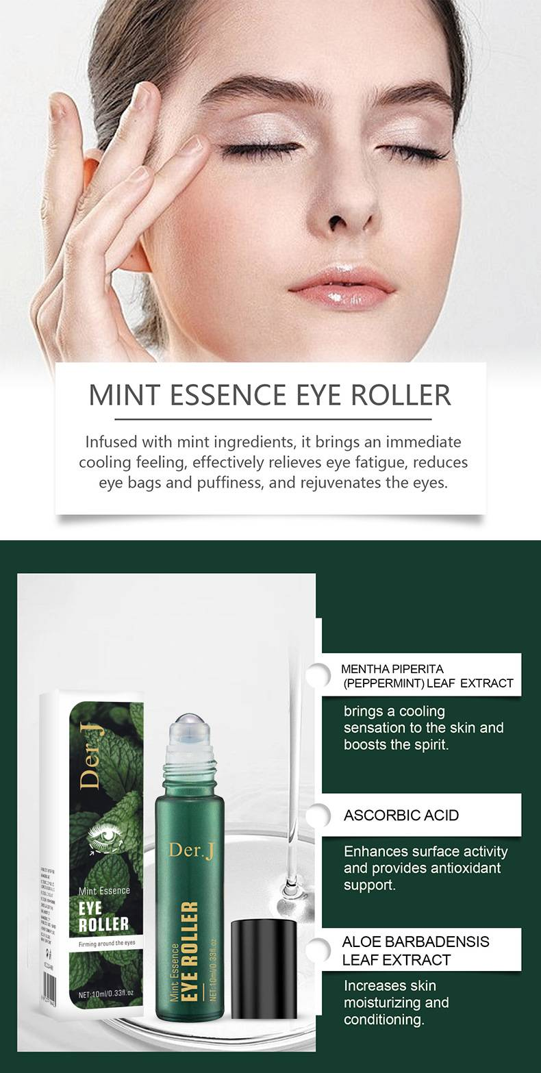 Der.j Mint – Duftender Augen-Repair-Essenz-Roller – Reduziert feine Linien und Krähenfüße, spendet Feuchtigkeit und polstert die Augenpartie auf_voghion.com