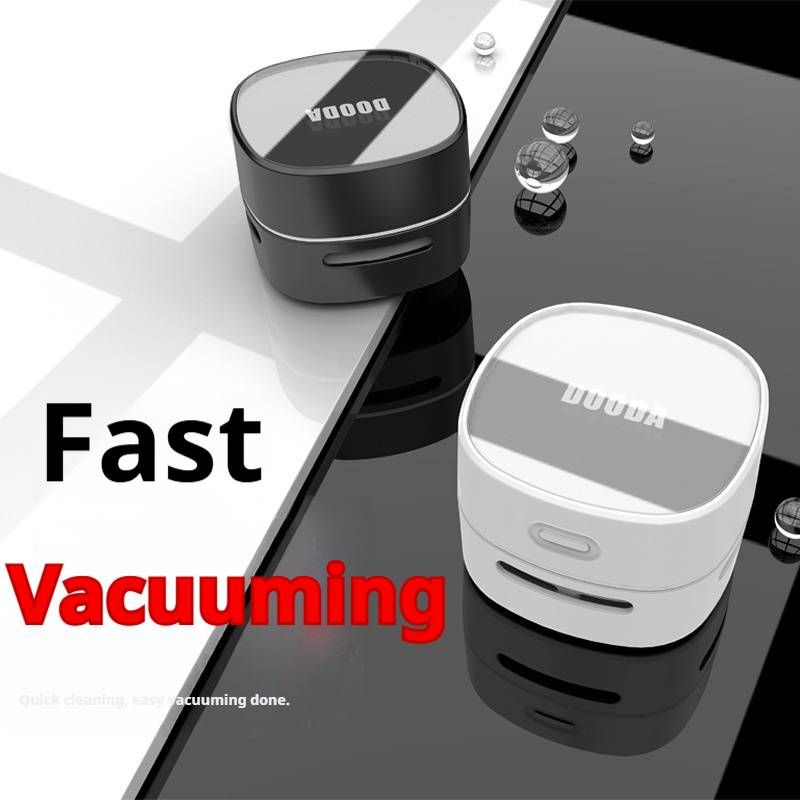 Mini USB Rechargeable Handheld Vacuum Cleaner For Keyboard, Desk & Car – Powerful 3W Suction, Dust Cup, Portable & Lightweight (White, Wireless)_voghion.com